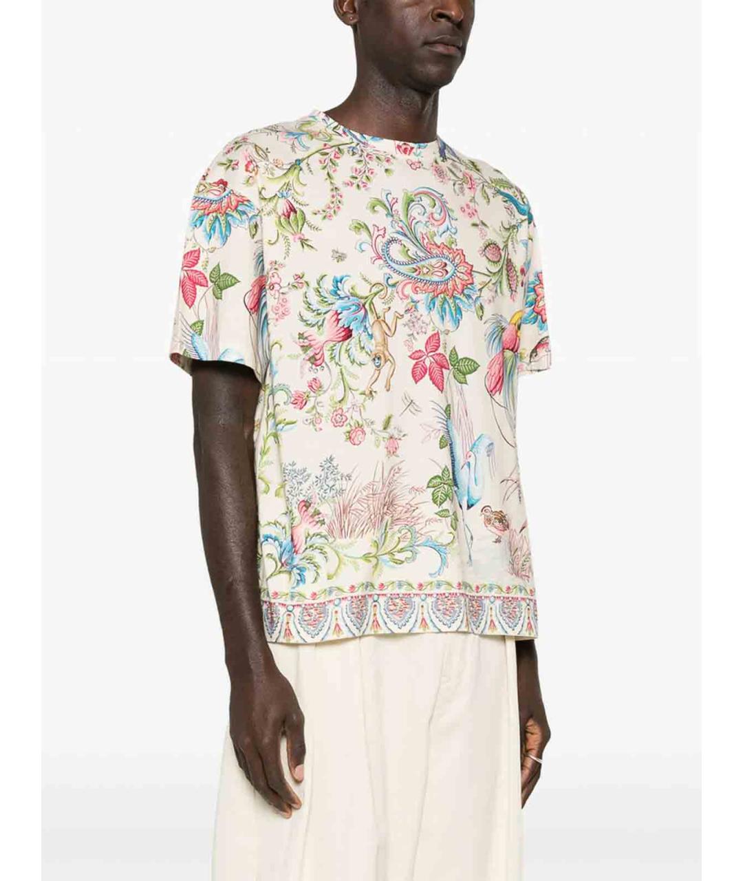 ETRO Бежевая хлопковая футболка, фото 5