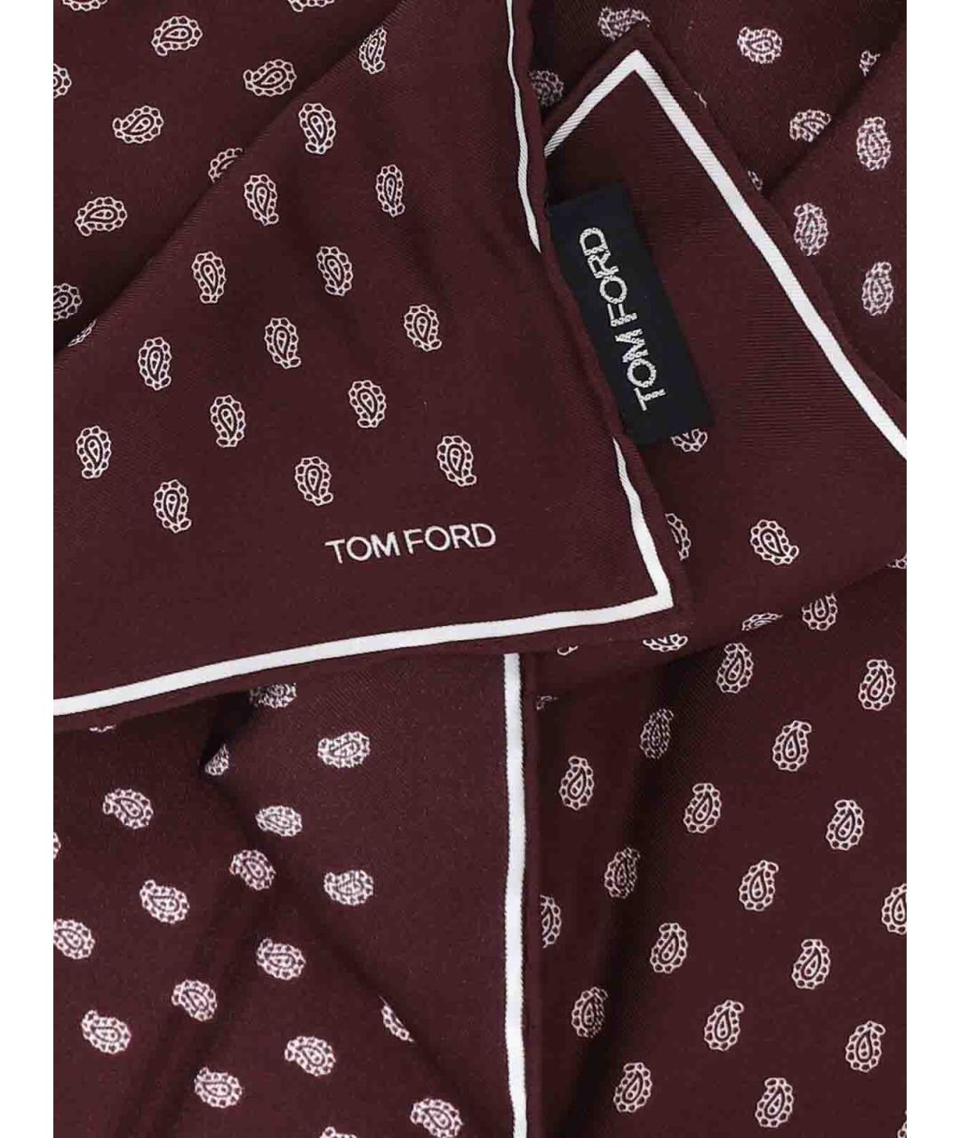 TOM FORD Красный шелковый шарф, фото 3