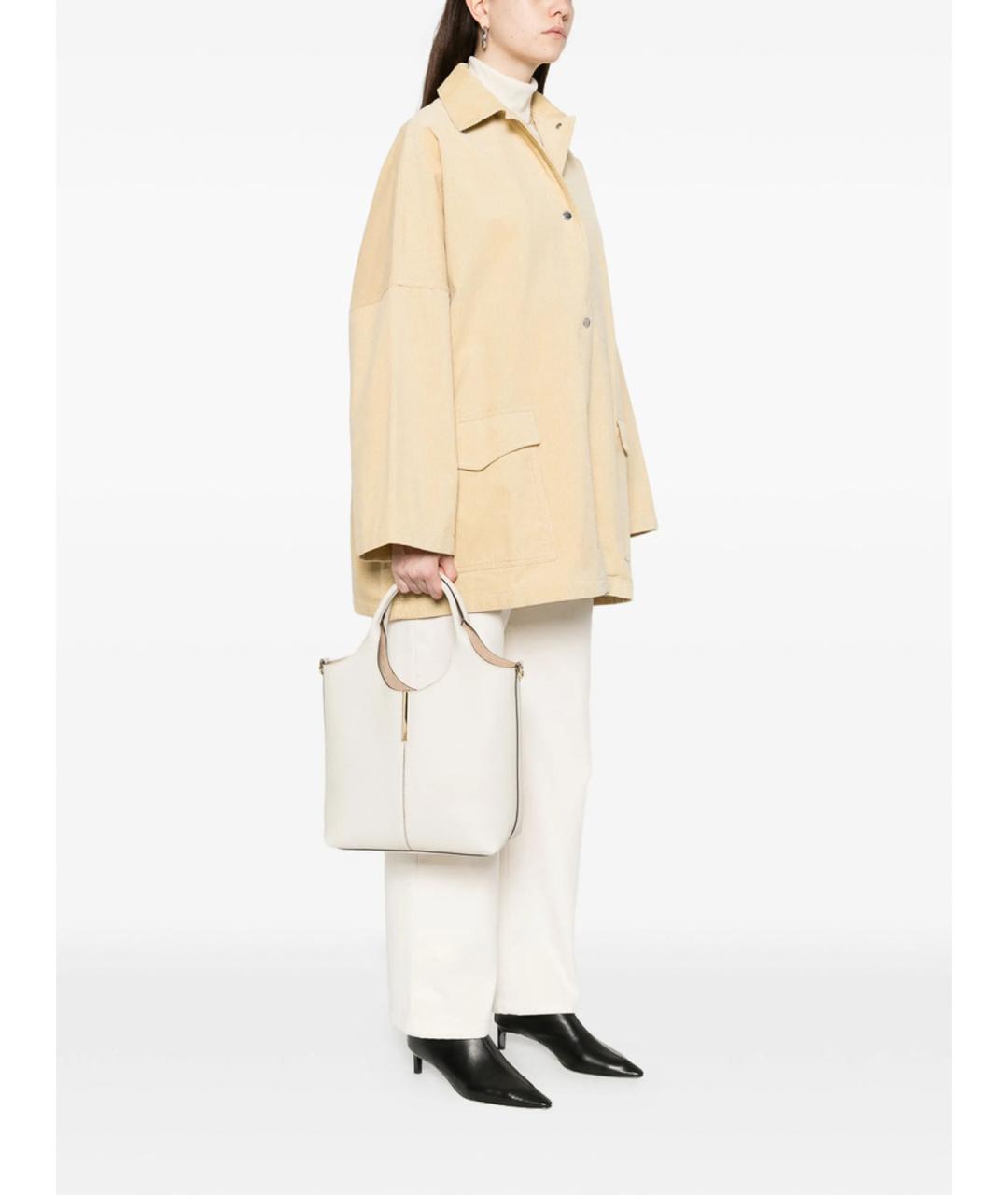 TOD'S Белая кожаная сумка тоут, фото 4