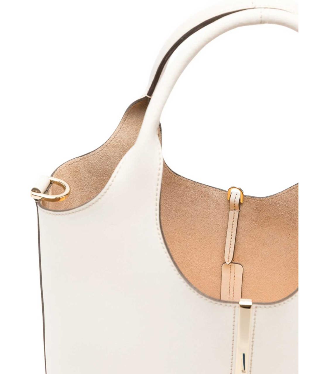 TOD'S Белая кожаная сумка тоут, фото 3