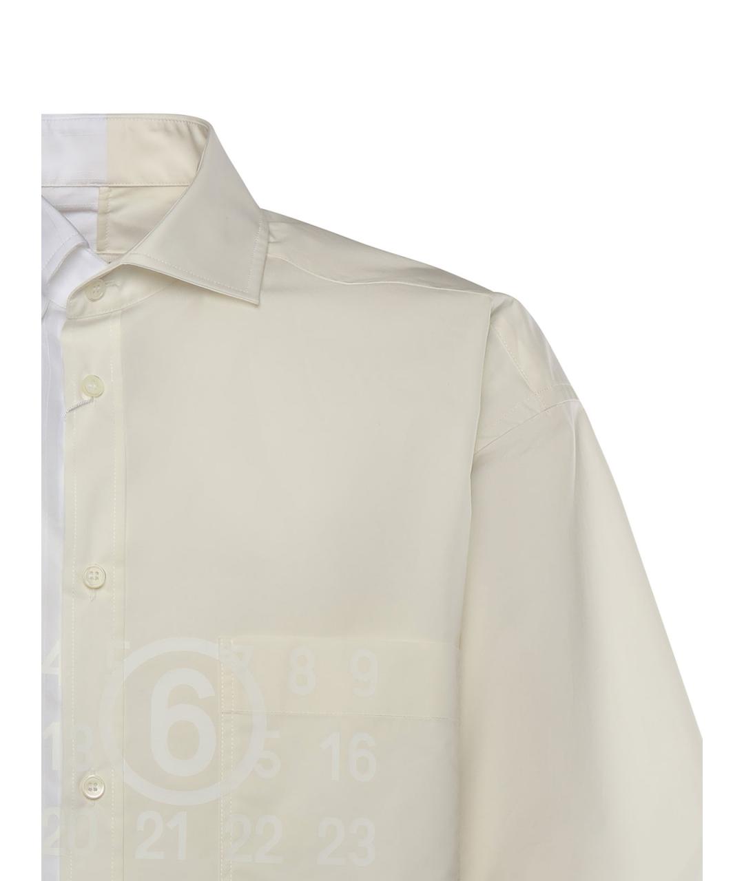 MM6 MAISON MARGIELA Белая хлопковая кэжуал рубашка, фото 2