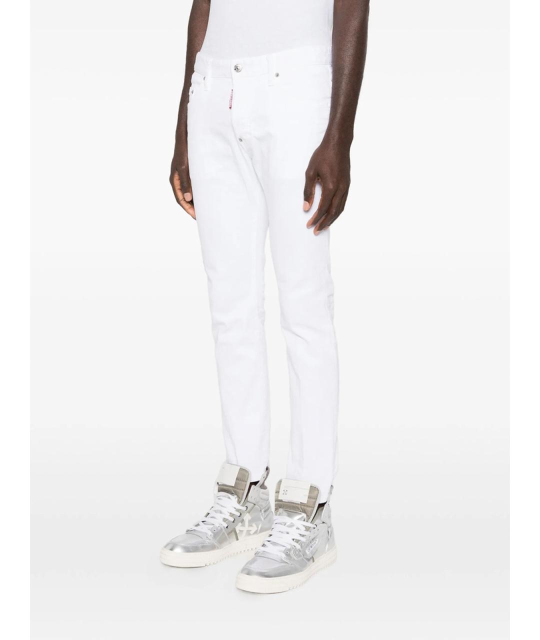 DSQUARED2 Белые хлопковые прямые джинсы, фото 4
