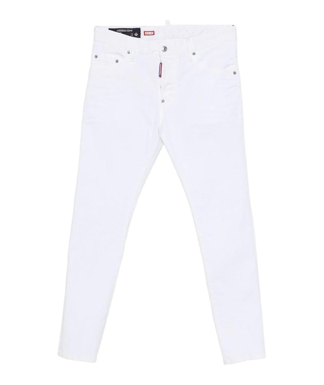 DSQUARED2 Белые хлопковые прямые джинсы, фото 1