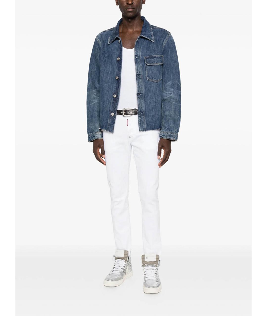 DSQUARED2 Белые хлопковые прямые джинсы, фото 3