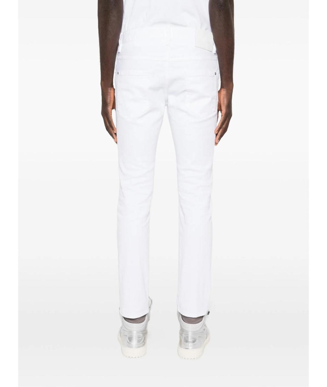 DSQUARED2 Белые хлопковые прямые джинсы, фото 5