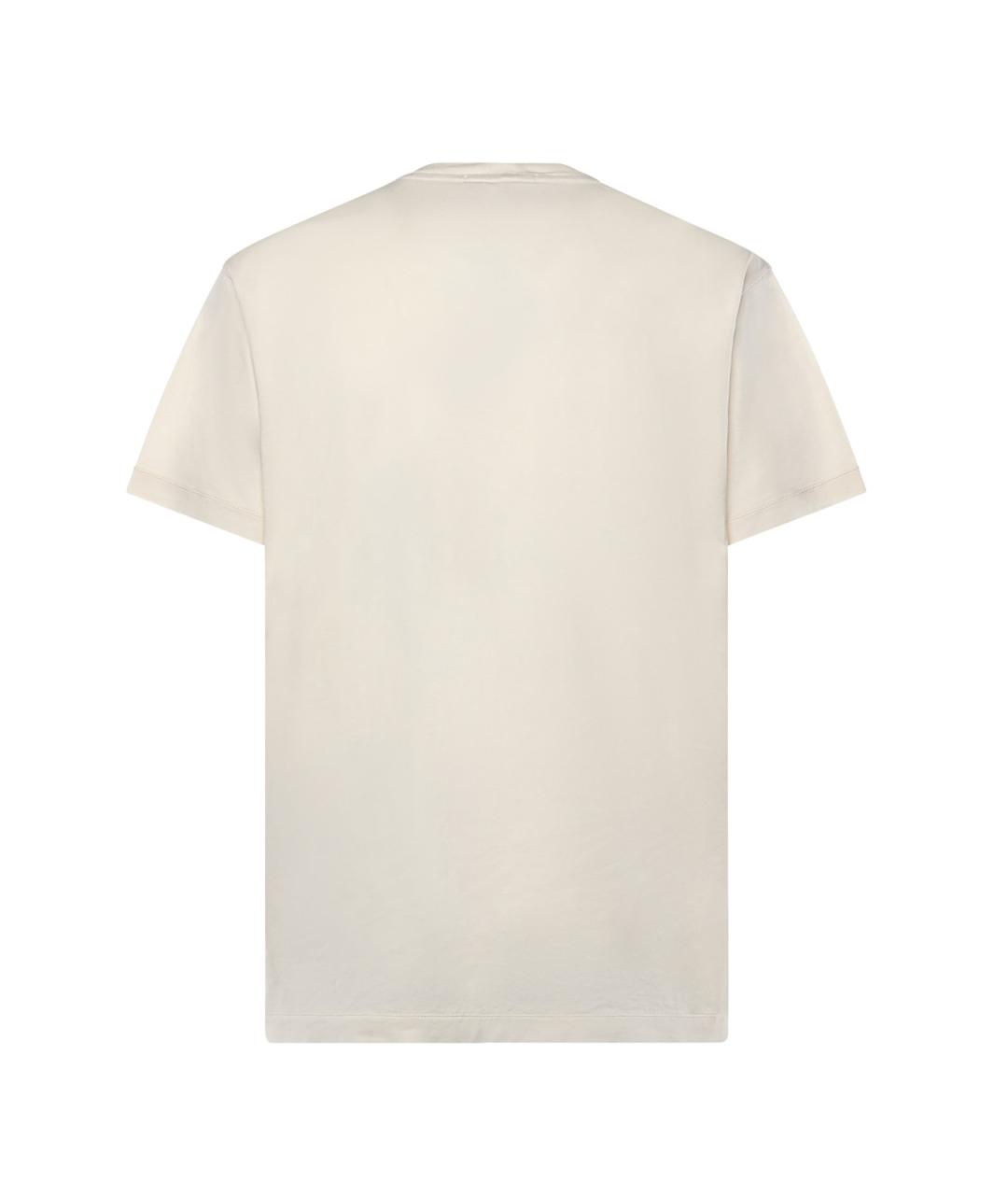 STONE ISLAND Бежевая хлопковая футболка, фото 3