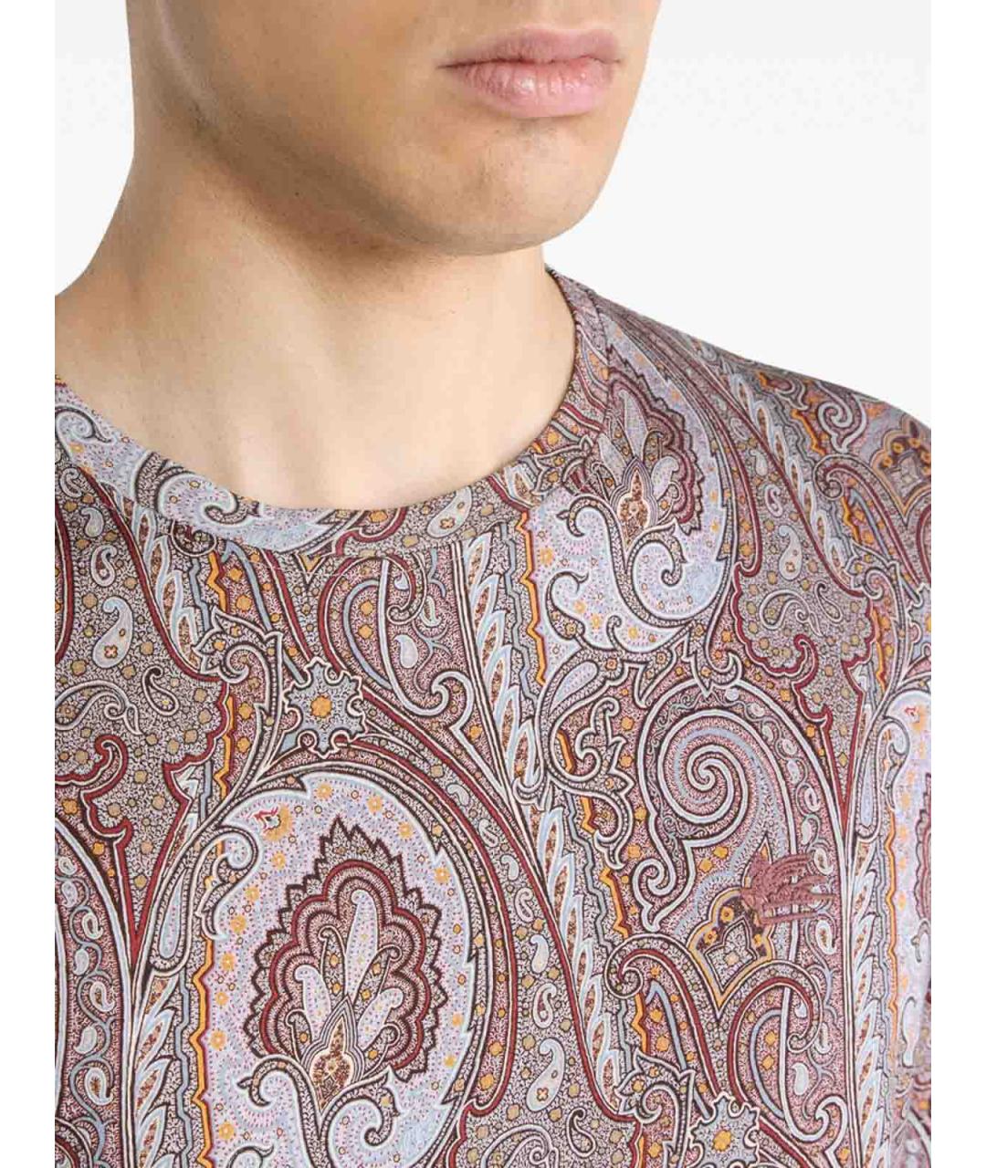 ETRO Бордовая хлопковая футболка, фото 3