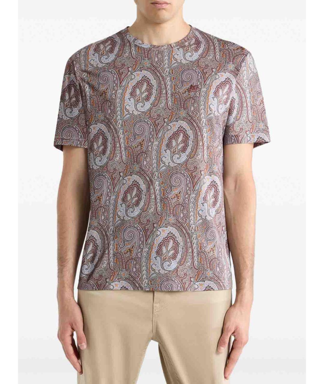 ETRO Бордовая хлопковая футболка, фото 2
