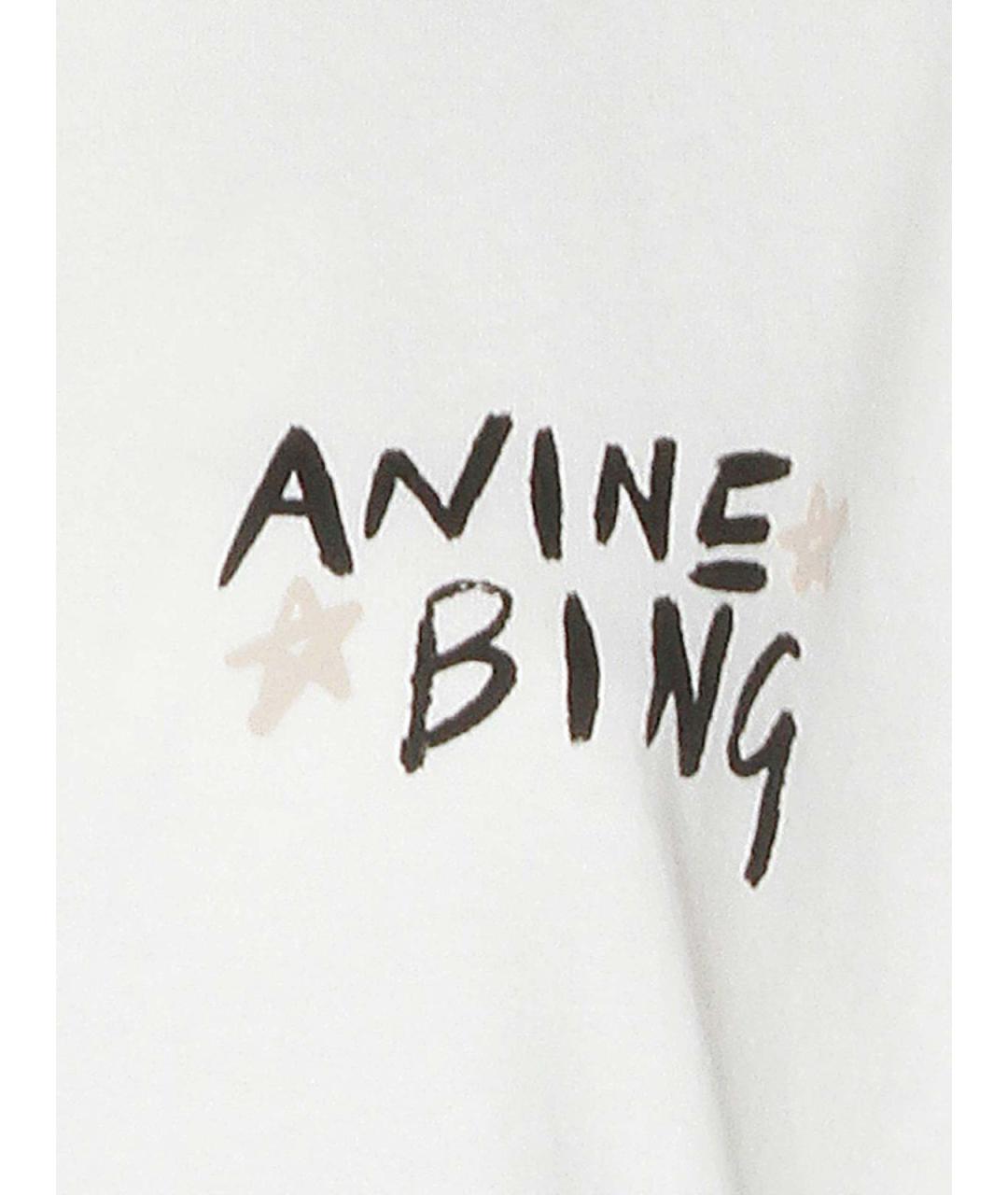 ANINE BING Белая хлопковая футболка, фото 3