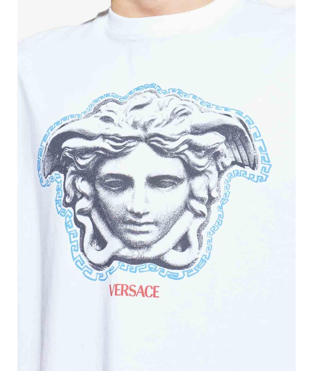 VERSACE Белая хлопковая футболка, фото 5