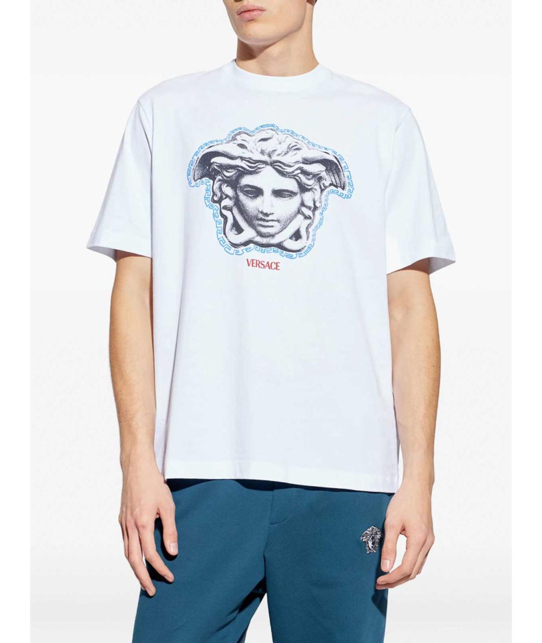 VERSACE Белая хлопковая футболка, фото 4