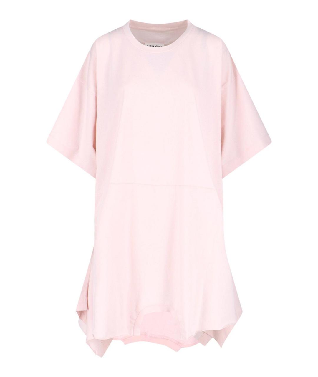 MM6 MAISON MARGIELA Розовое хлопковое повседневное платье, фото 1