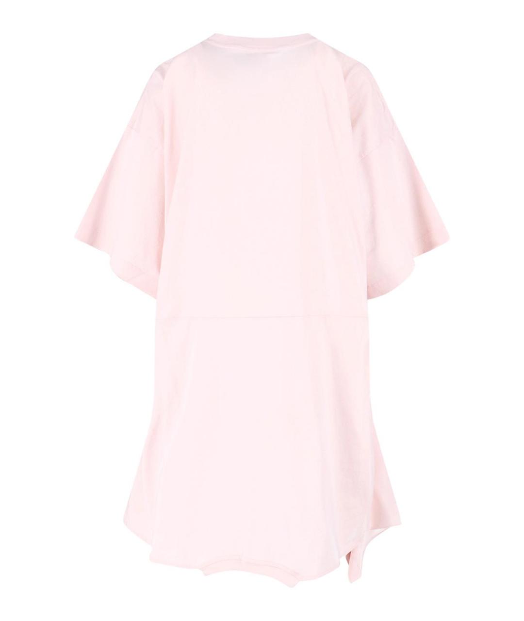 MM6 MAISON MARGIELA Розовое хлопковое повседневное платье, фото 2