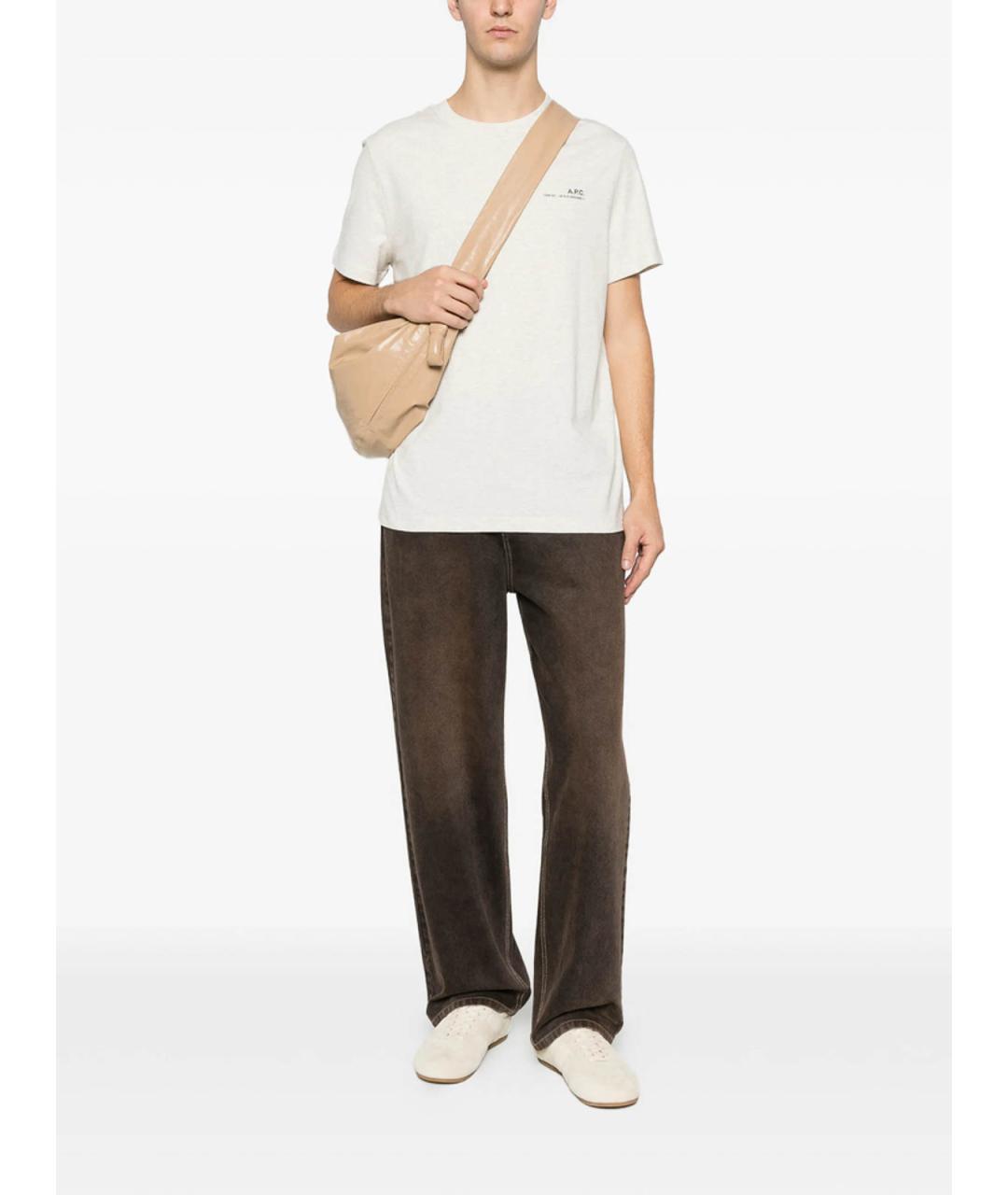 A.P.C. Бежевая хлопковая футболка, фото 4