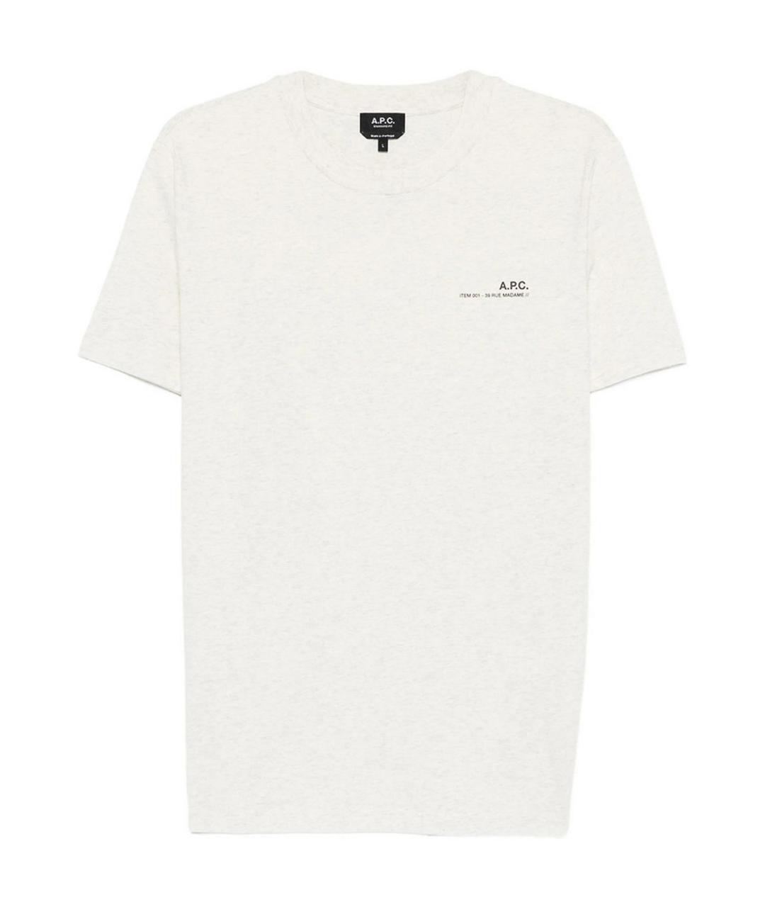 A.P.C. Бежевая хлопковая футболка, фото 1