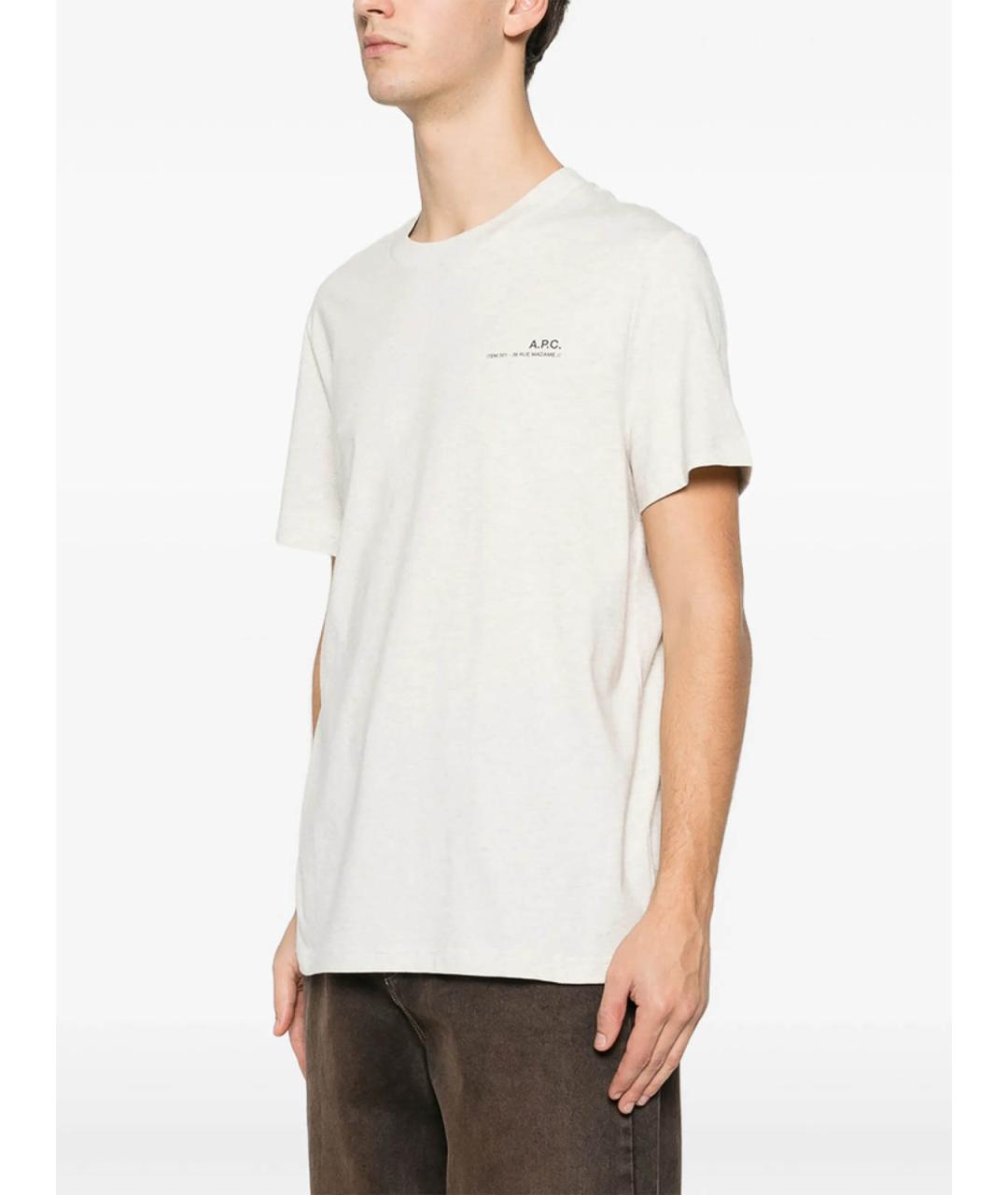 A.P.C. Бежевая хлопковая футболка, фото 5