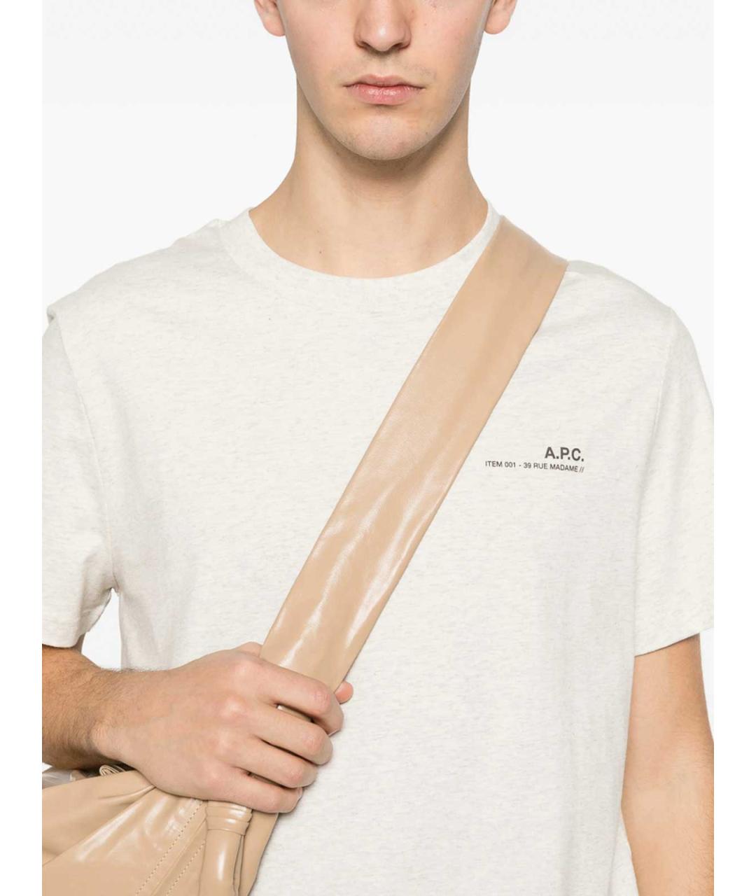 A.P.C. Бежевая хлопковая футболка, фото 3