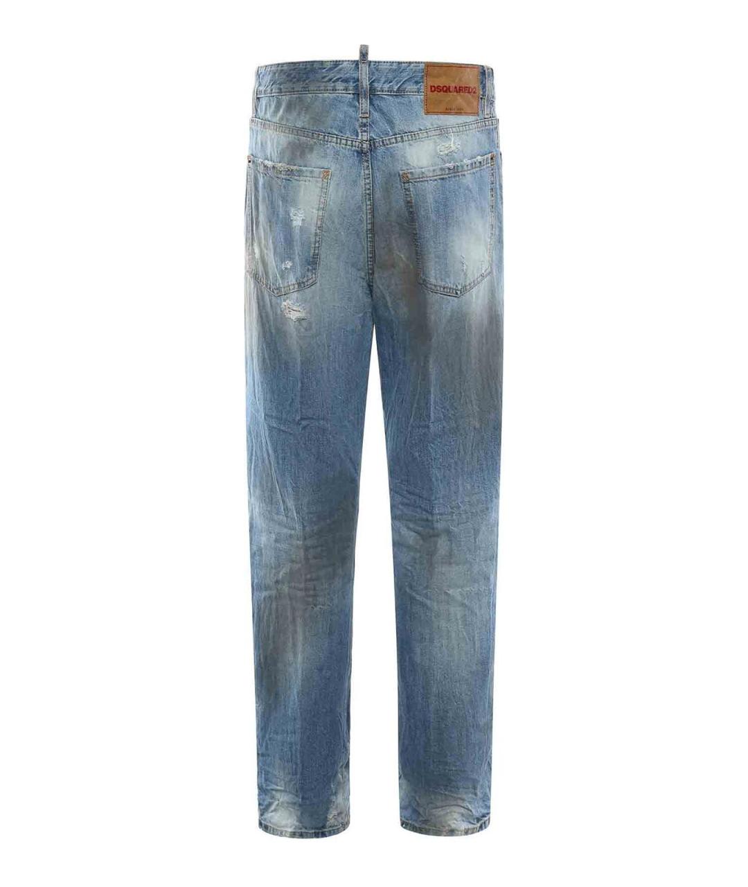 DSQUARED2 Синие хлопковые прямые джинсы, фото 3