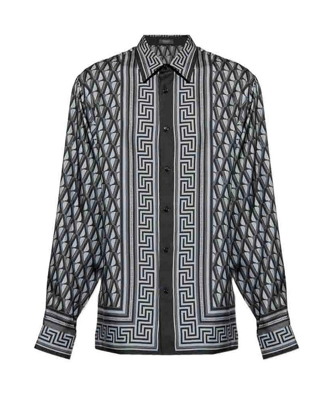 VERSACE Серая шелковая кэжуал рубашка, фото 1
