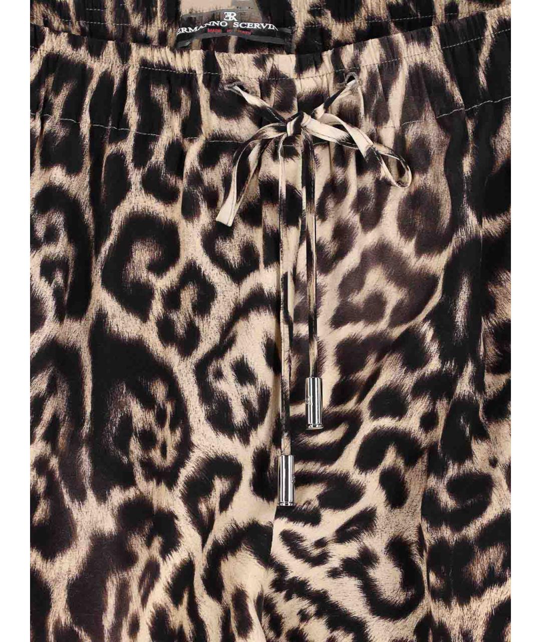 ERMANNO SCERVINO Коричневые шелковые брюки широкие, фото 4