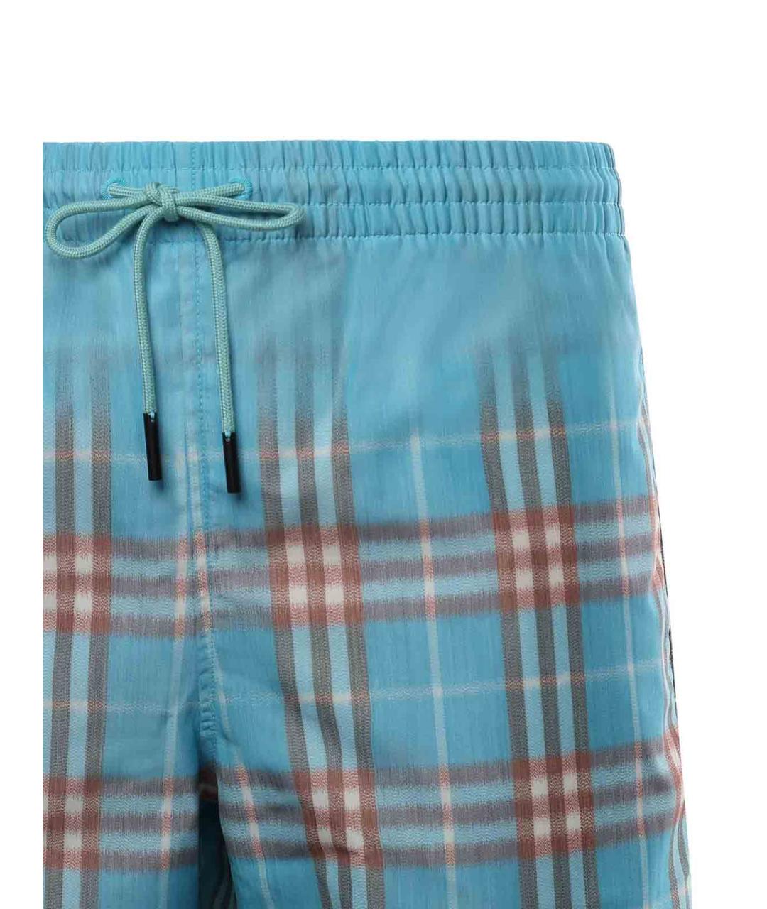 BURBERRY Синие полиэстеровые плавки, фото 2