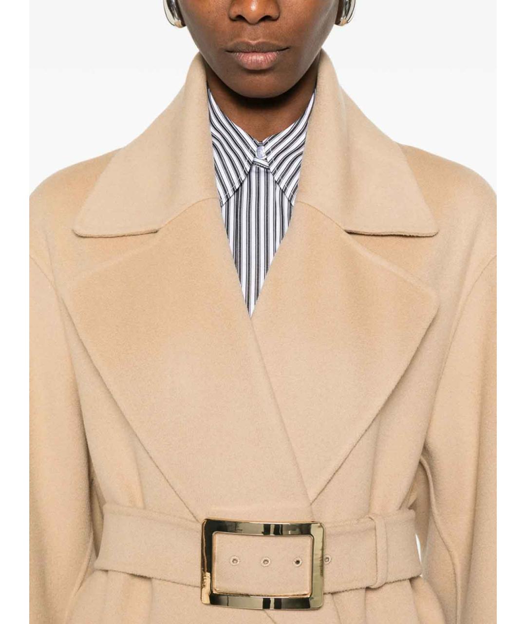 SPORTMAX Коричневое шерстяное пальто, фото 2