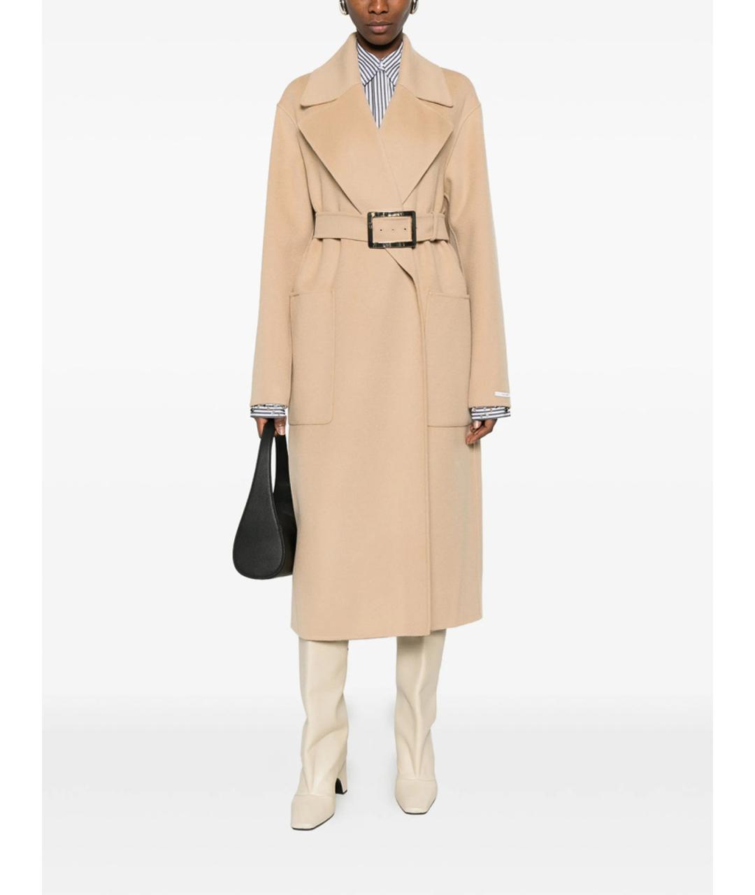 SPORTMAX Коричневое шерстяное пальто, фото 3