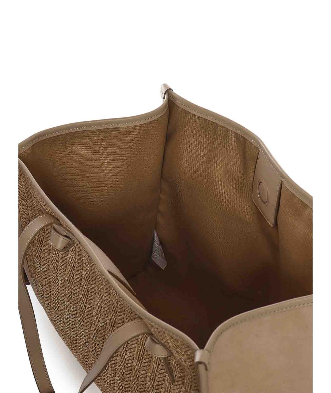 Gianni Chiarini Бежевая плетеная сумка тоут, фото 4