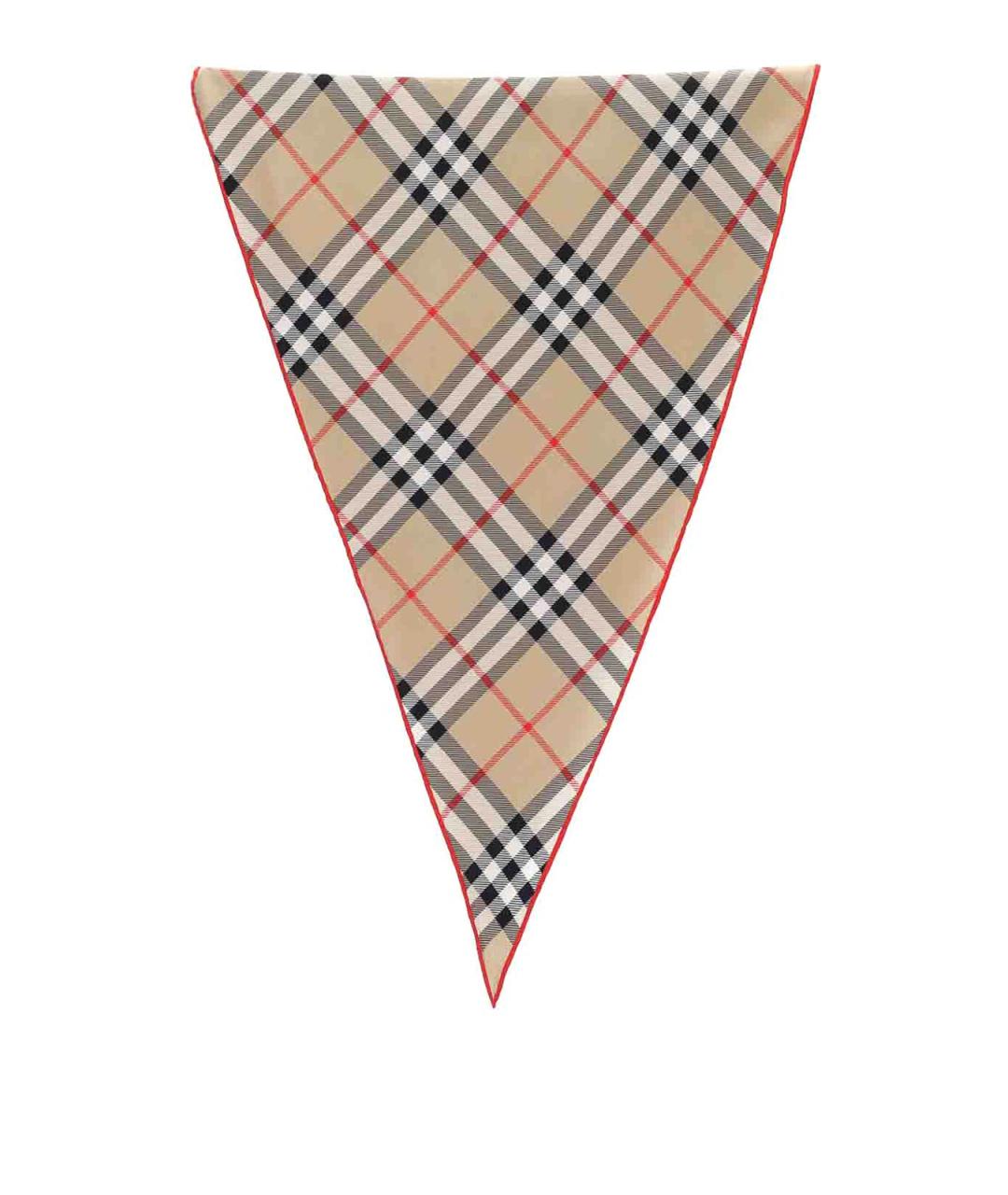 BURBERRY Бежевый шелковый платок, фото 2
