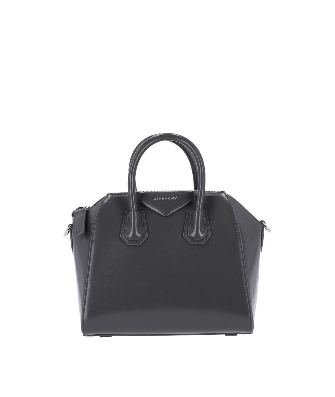 GIVENCHY Антрацитовая кожаная сумка тоут, фото 1