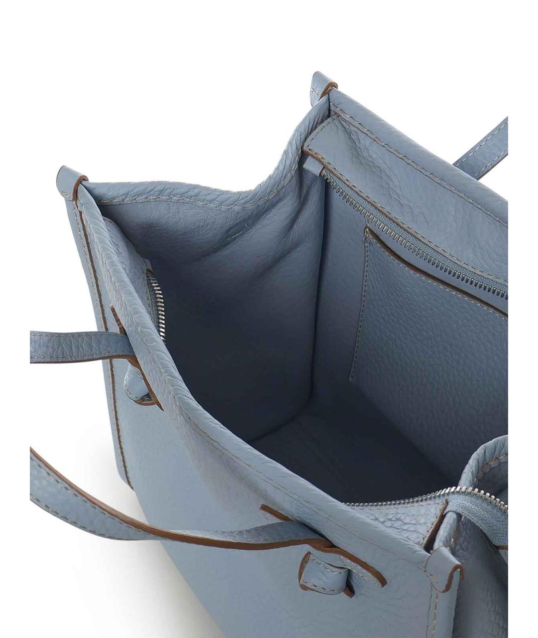 Gianni Chiarini Голубая кожаная сумка тоут, фото 4
