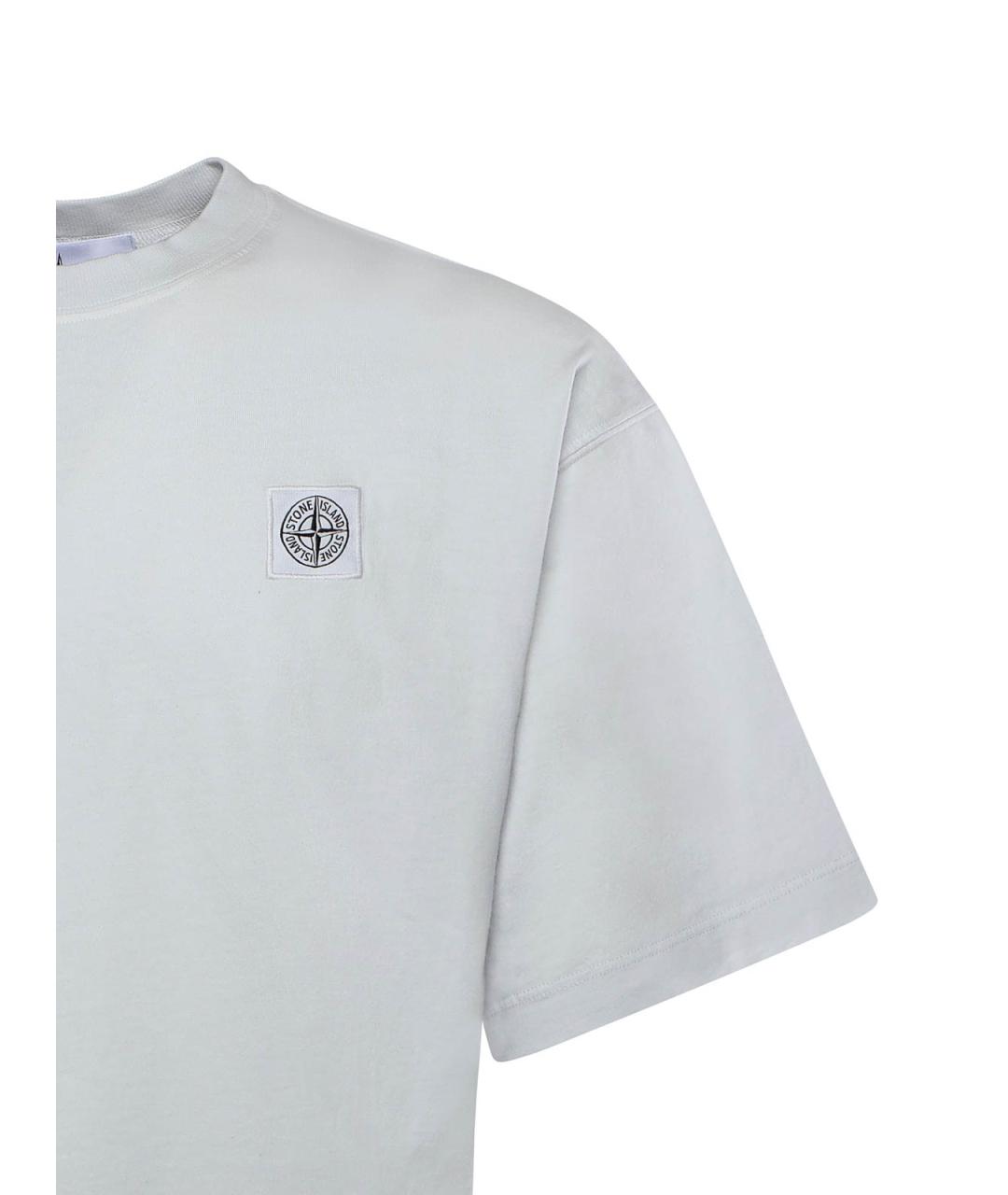 STONE ISLAND Голубая хлопковая футболка, фото 2
