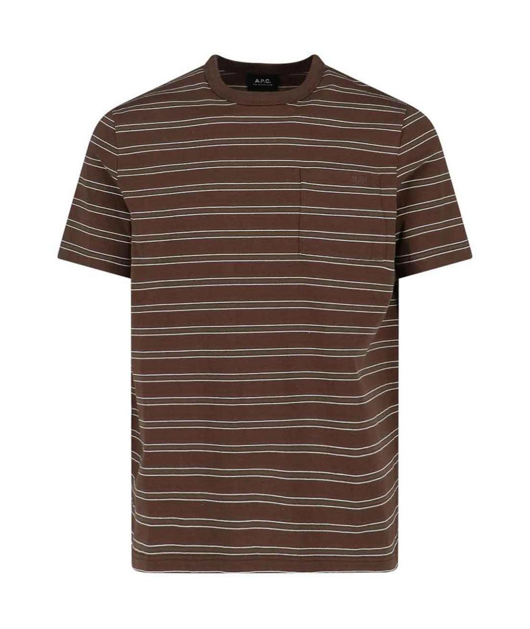 A.P.C. Коричневая хлопковая футболка, фото 1
