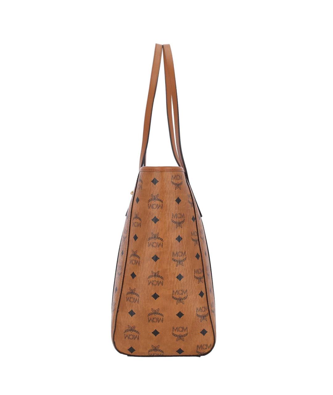 MCM Коричневая синтетическая сумка тоут, фото 5