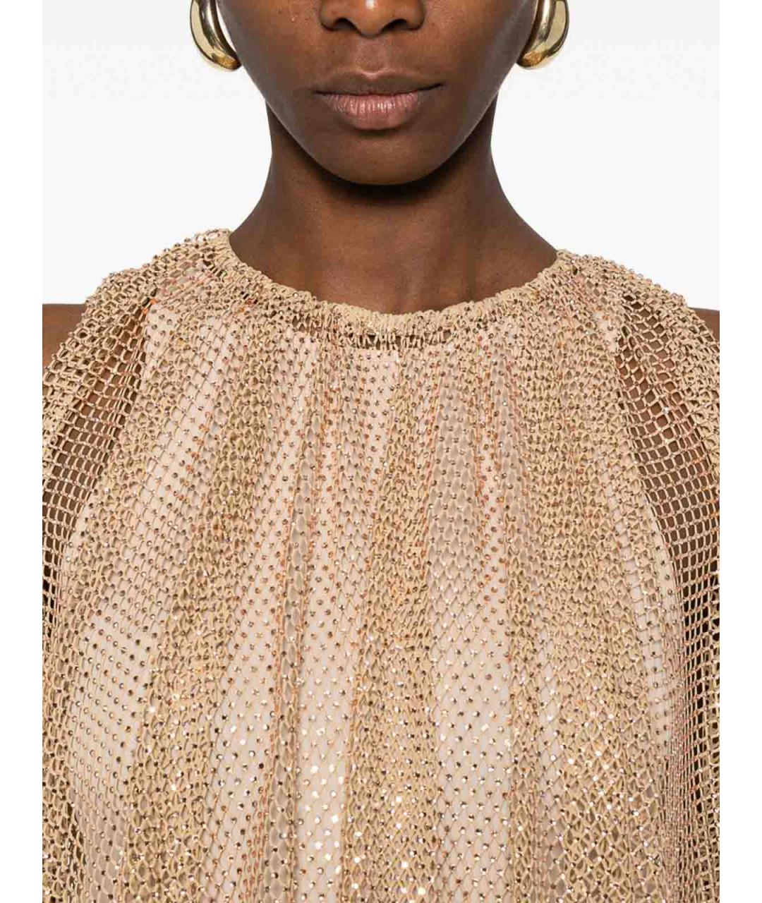 SPORTMAX Бежевая полиэстеровая майка, фото 4