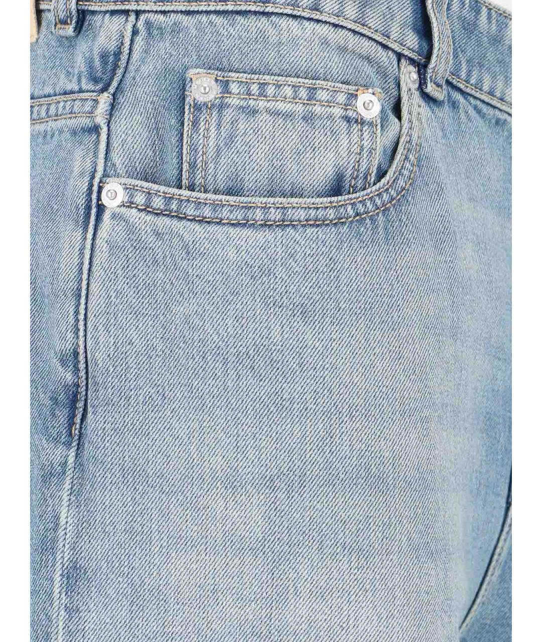 ALEXANDER MCQUEEN Синие хлопковые прямые джинсы, фото 4