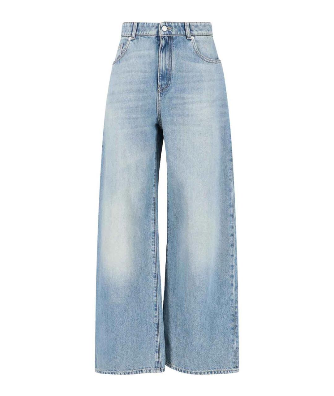 ALEXANDER MCQUEEN Синие хлопковые прямые джинсы, фото 1