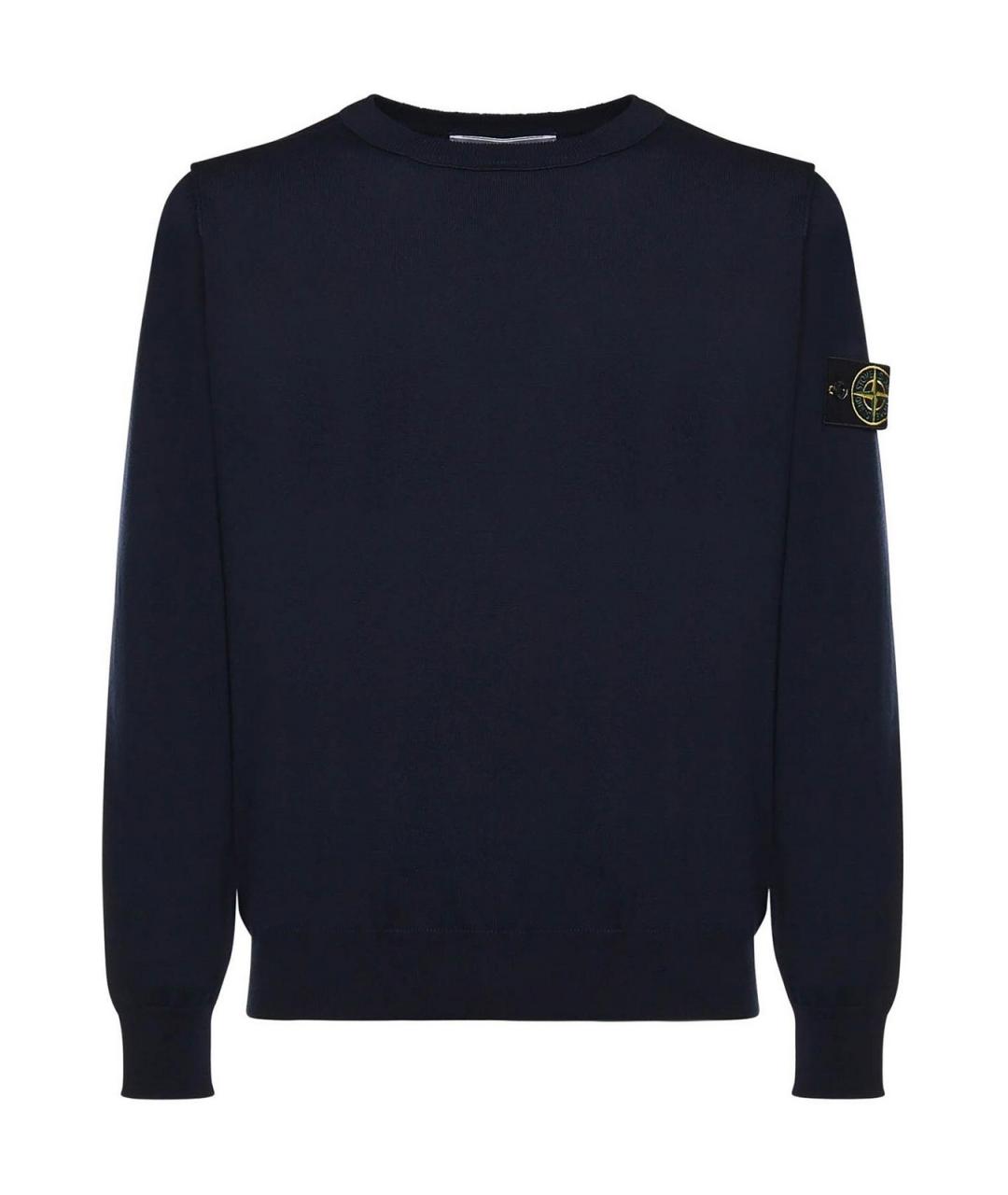 STONE ISLAND Темно-синий хлопковый джемпер / свитер, фото 1