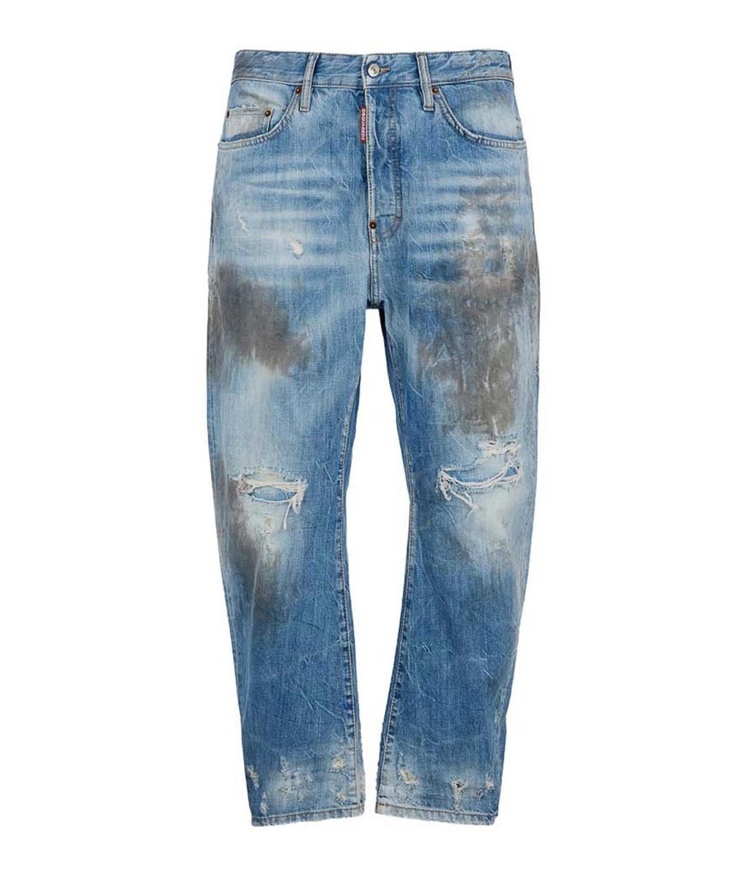 DSQUARED2 Синие хлопковые прямые джинсы, фото 1