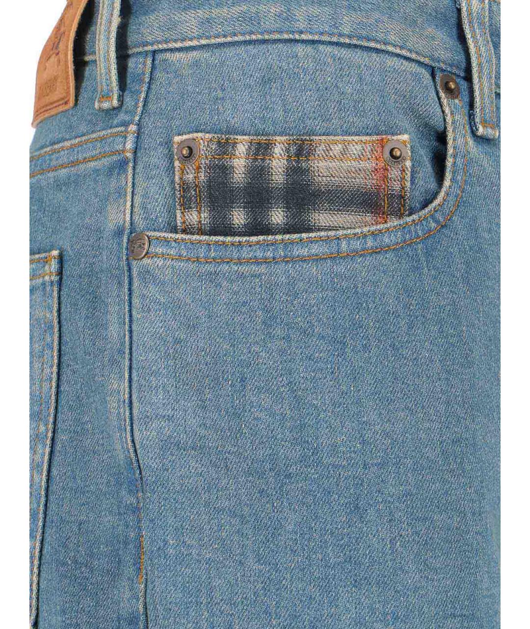 BURBERRY Синие хлопковые джинсы клеш, фото 4