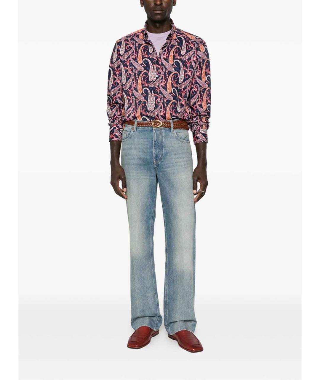 ETRO Синяя хлопковая классическая рубашка, фото 4