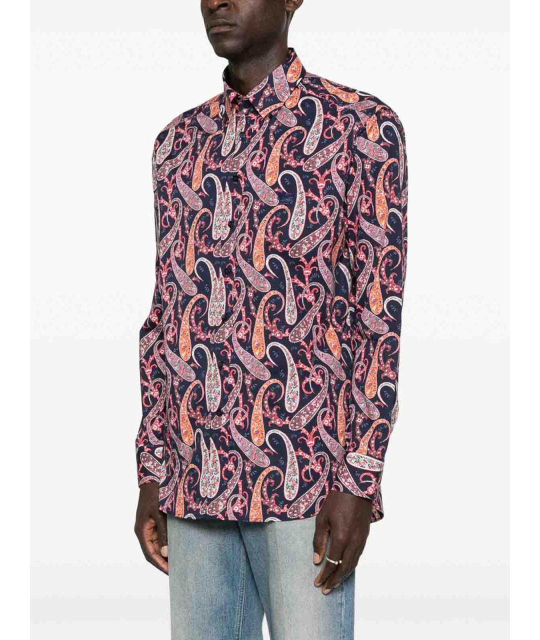 ETRO Синяя хлопковая классическая рубашка, фото 2