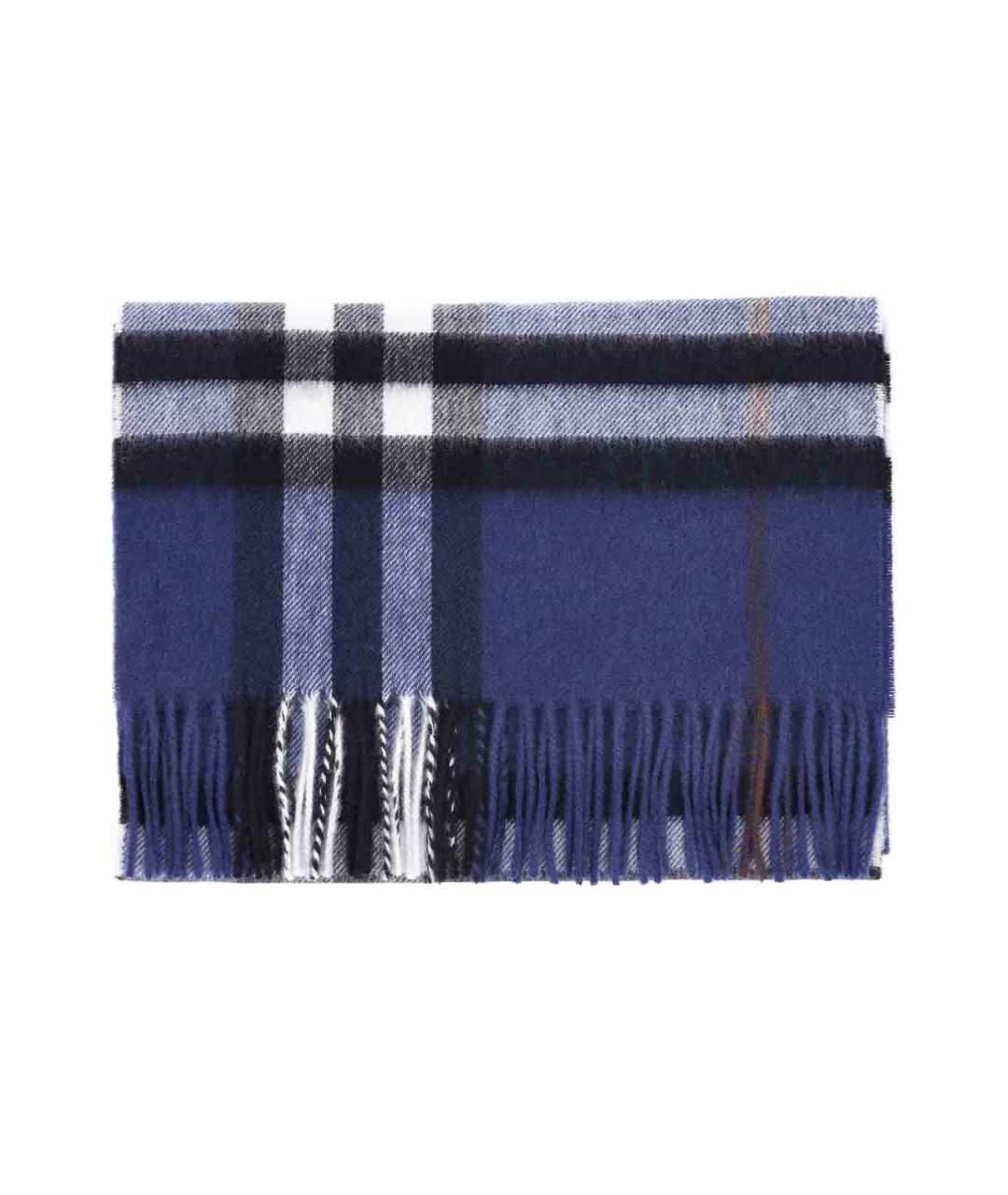 BURBERRY Синий кашемировый шарф, фото 2