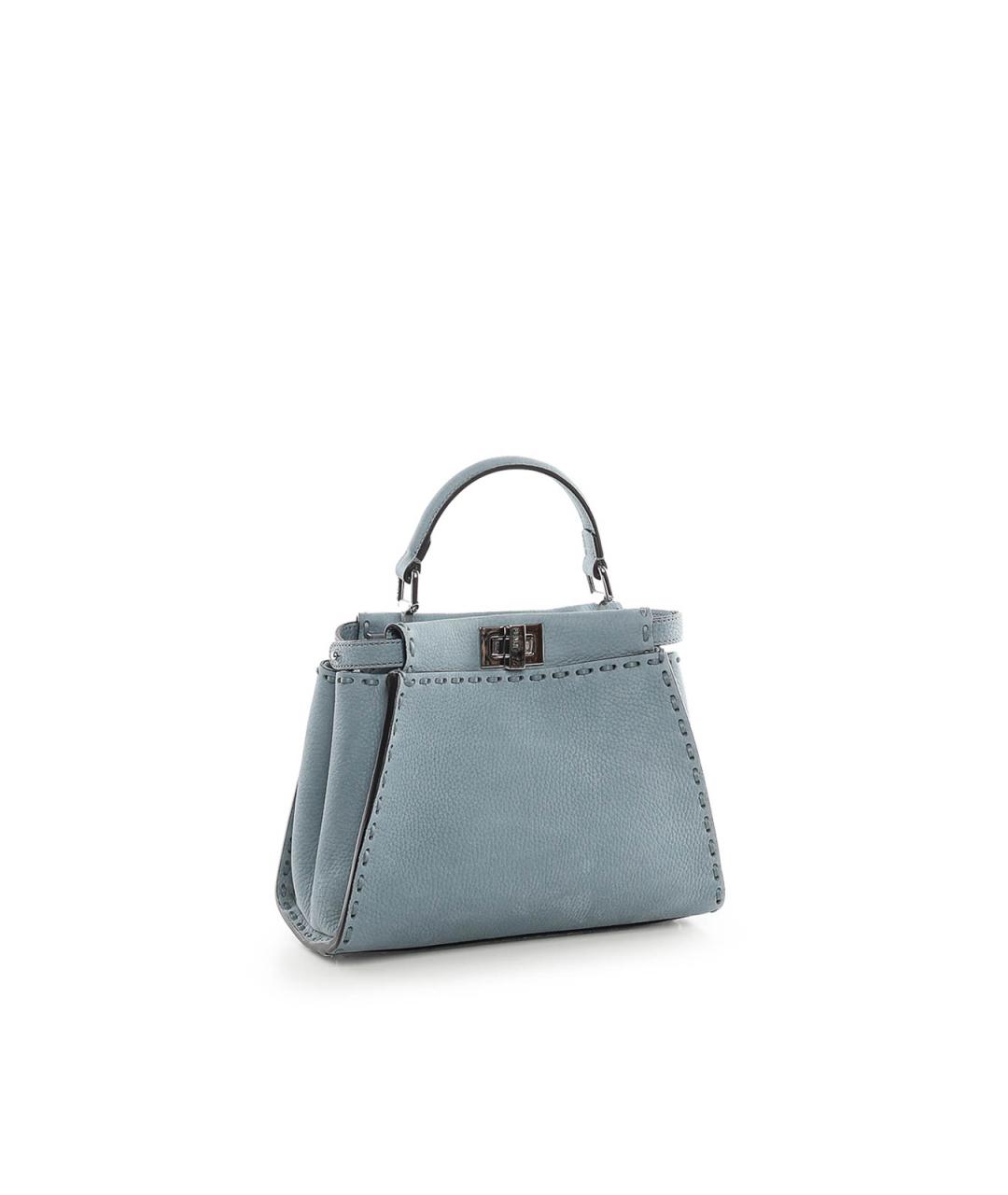 FENDI Голубая кожаная сумка тоут, фото 2