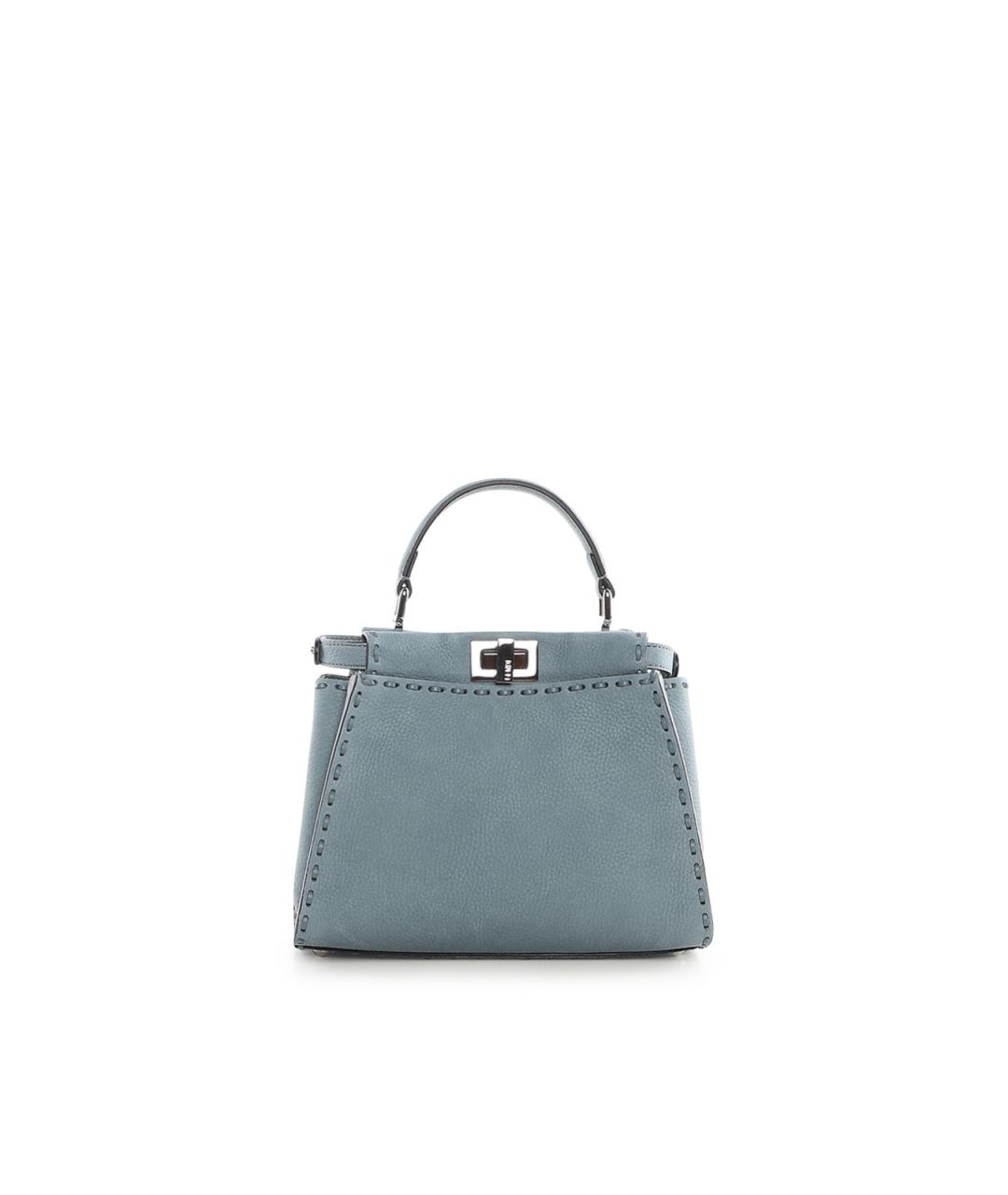 FENDI Голубая кожаная сумка тоут, фото 3