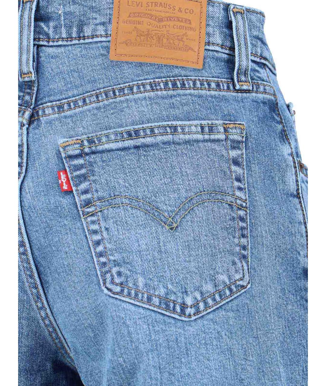 LEVI'S Синие хлопковые прямые джинсы, фото 4