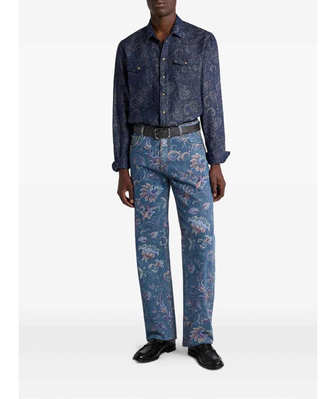 ETRO Синяя хлопковая классическая рубашка, фото 5