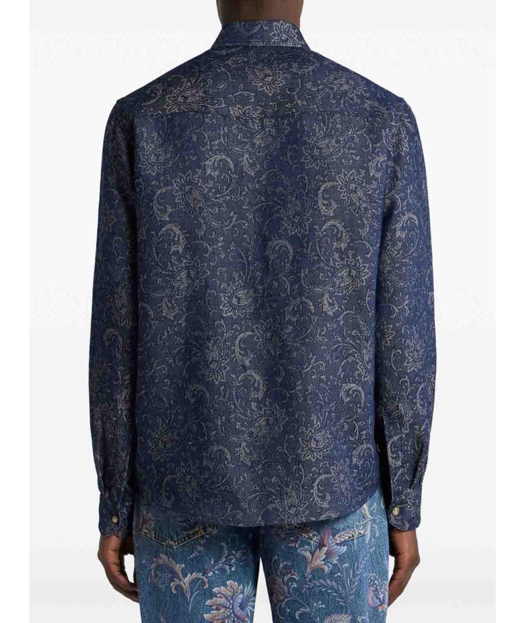 ETRO Синяя хлопковая классическая рубашка, фото 2