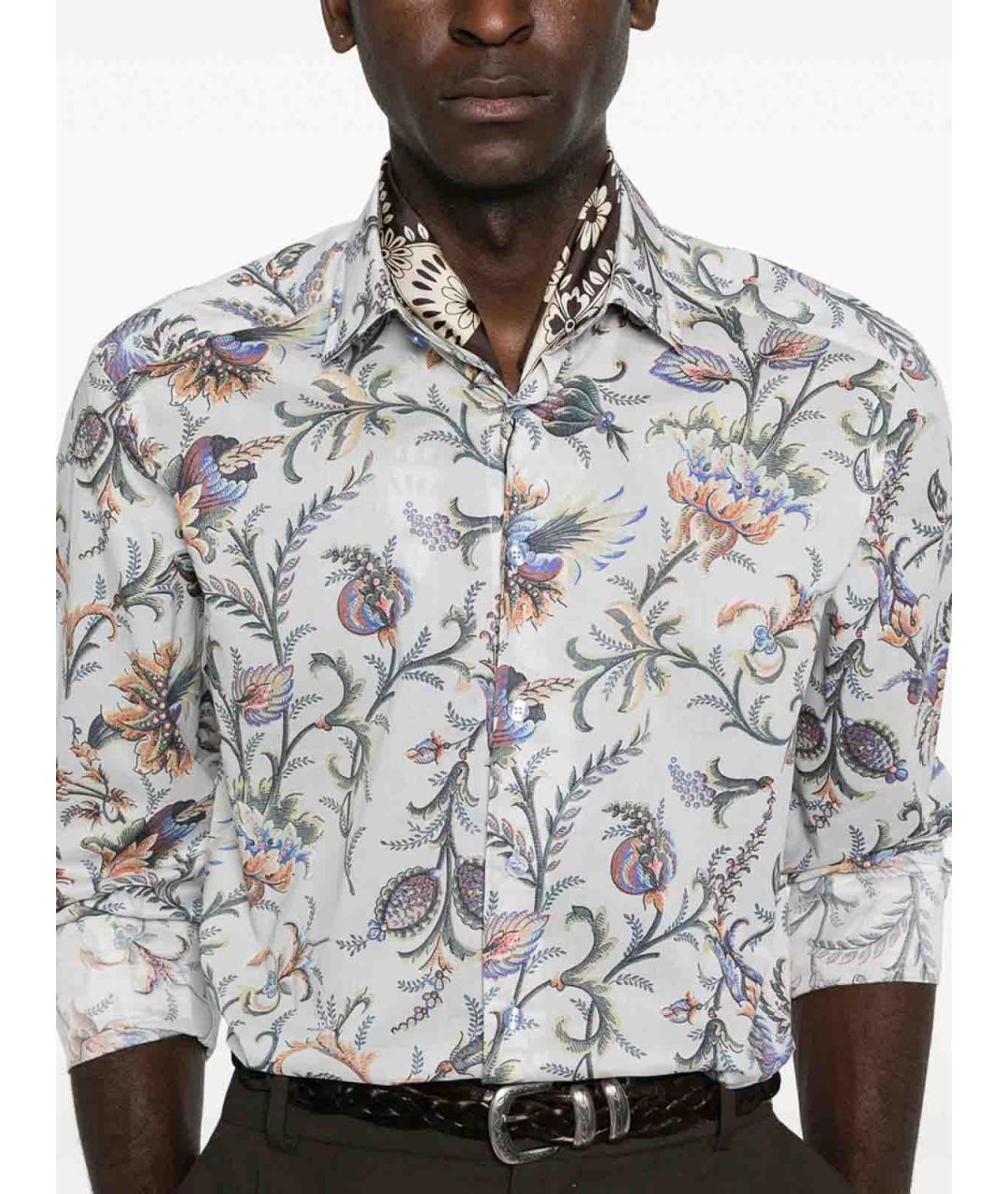 ETRO Синяя хлопковая классическая рубашка, фото 4