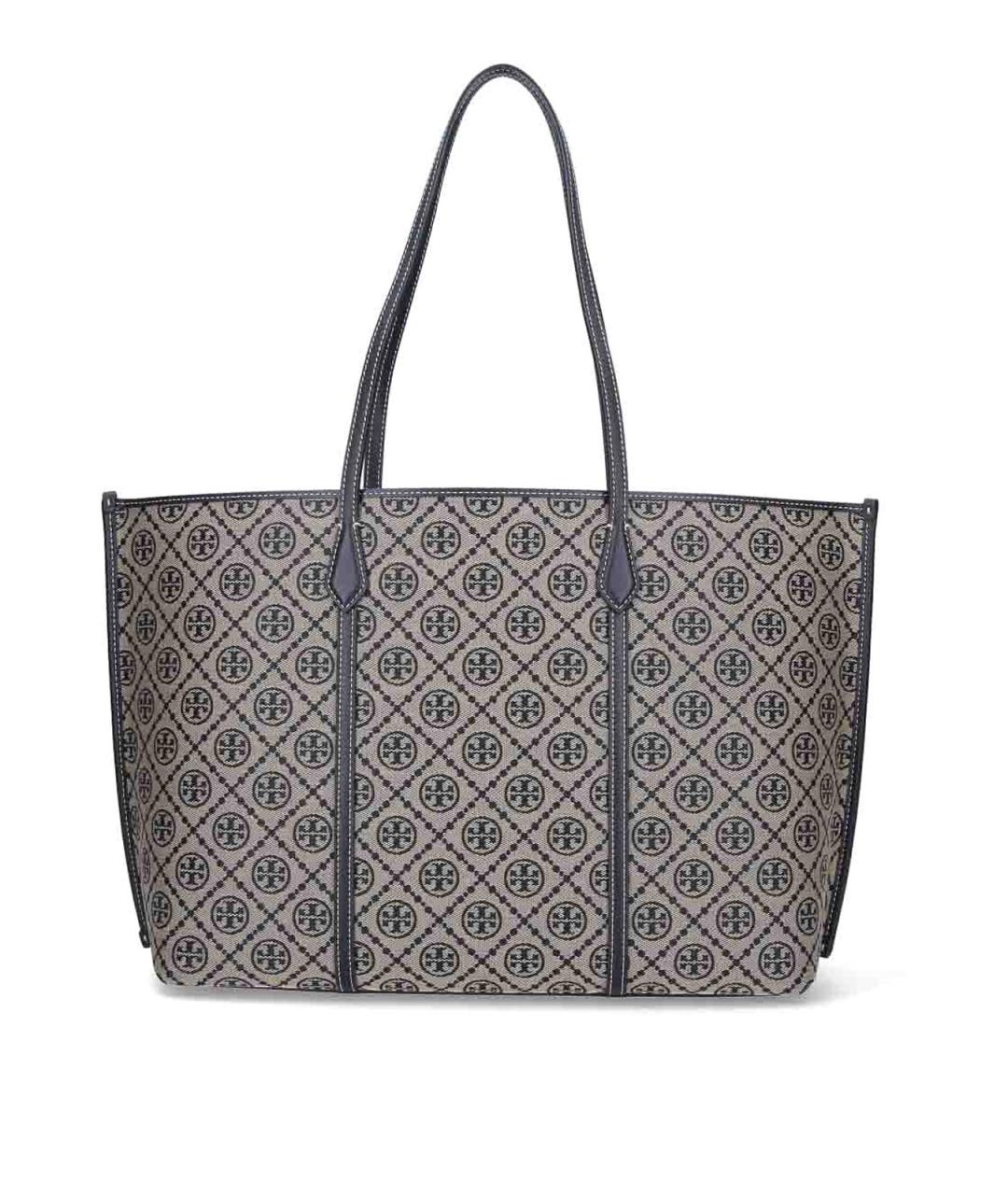 TORY BURCH Синяя хлопковая сумка тоут, фото 1